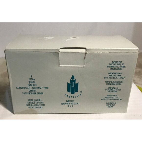 Pair Of PartyLite Gemini Frosted Glass Votive Holders Gold Rings Like New withBo - Picture 8 of 12